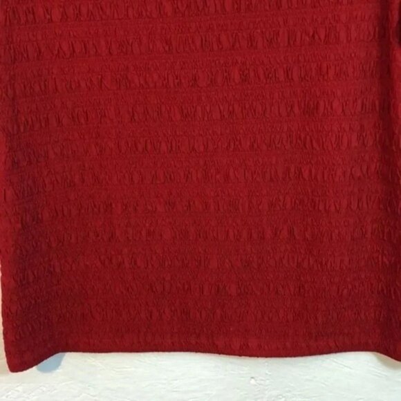 East‎ 5th Essentials Red Textured Knit Top Short Sleeve Crew Neck Shirt - Picture 8 of 11
